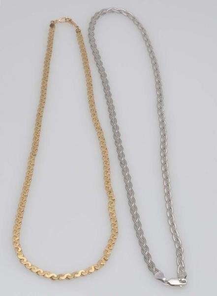 LOT OF TWO 14K GOLD NECKLACES.                    