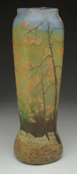 CAMEO ART GLASS VASE BY LE GRAS.                  