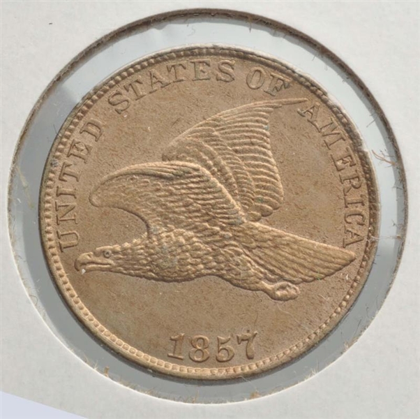 1857 FLYING EAGLE CENT MS63.                      