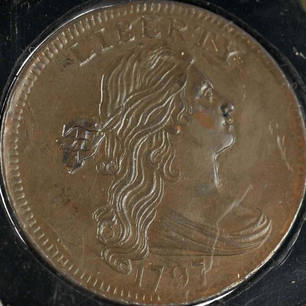 1797 LARGE DRAPED BUST CENT MS60+.                