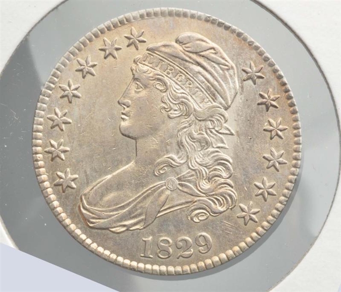 1829 CAPPED BUST HALF MS 63.                      