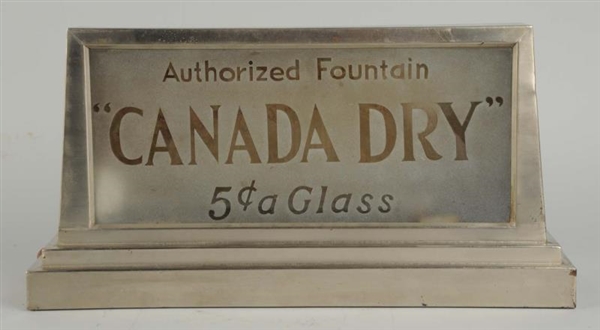 CANADA DRY FROSTED GLASS LIGHT UP SIGN.           