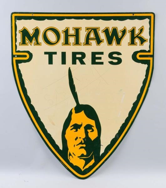 1940S-50S MOHAWK TIRES TIN SIGN.                  