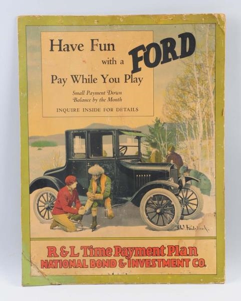 FORD PAY WHILE YOU PLAY SIGN.                     
