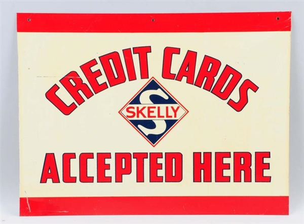 SKELLY CREDIT CARDS ACCEPTED HERE SIGN.           