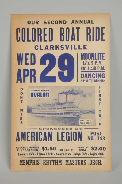 1950S COLORED BOAT RIDE POSTER.                   