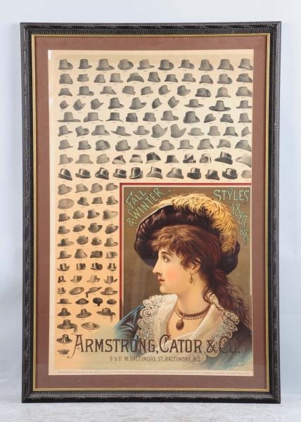 ARMSTRONG, CATOR & CO. WOMENS HAT POSTER.        