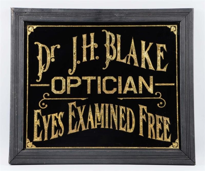 DR. J.H. BLAKE OPTICIAN FRAMED POSTER.            