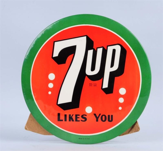 7 - UP CELLULOID DISC SIGN.                       