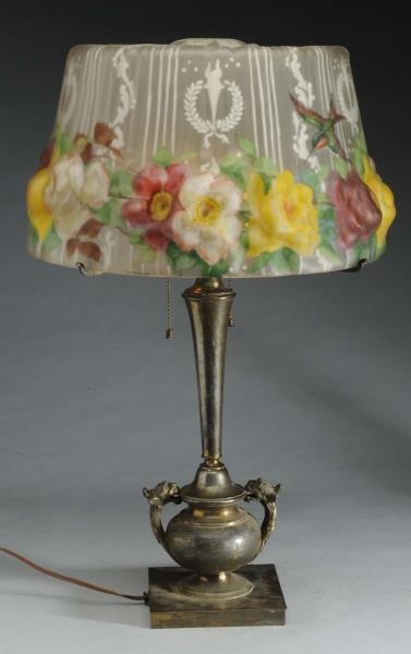 PUFFY PAIRPOINT HUMMINGBIRD AND FLORAL LAMP.      