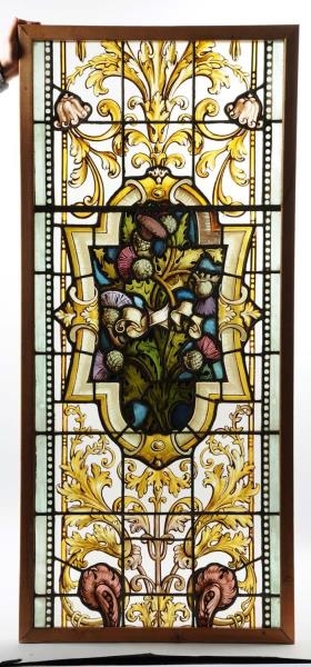 STAINED AND LEADED GLASS WINDOW.                  