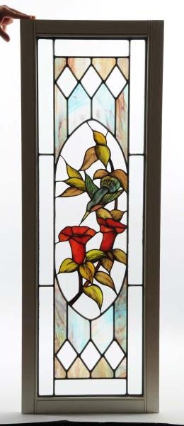LOT OF 3: STAINED GLASS AND BEVELED WINDOWS.      