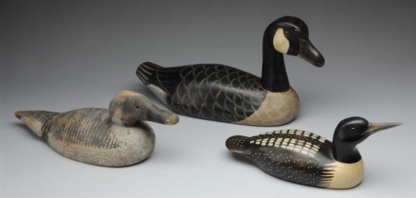 LOT OF 3: EARLY DUCK DECOYS.                      