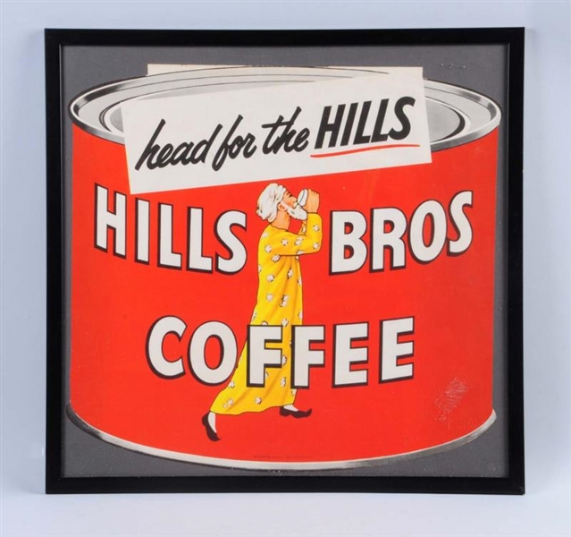 HILLS BROTHERS COFFEE PAPER SIGN.                 