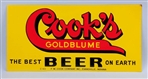 COOKS BEER TIN SIGN.                             