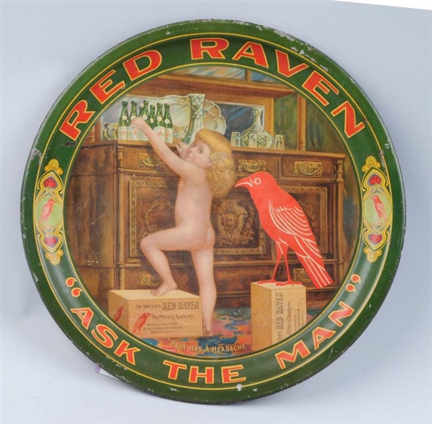 RED RAVEN "ASK THE MAN" SERVING TRAY.             