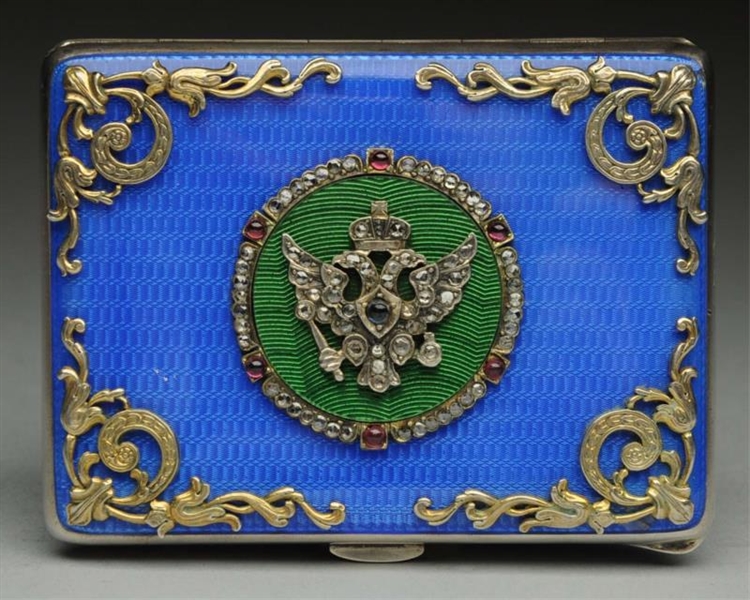 RUSSIAN DIAMONDS & RUBIES AND SAPPHIRE CARD CASE. 