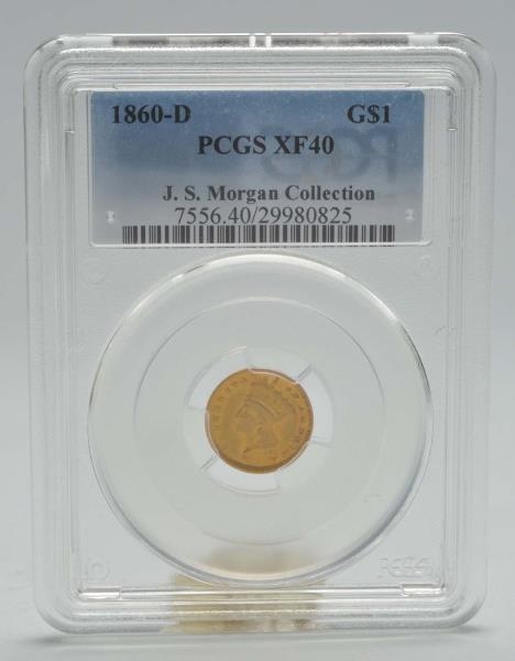 1860 D $1 GOLD COIN PCGS XF40.                    