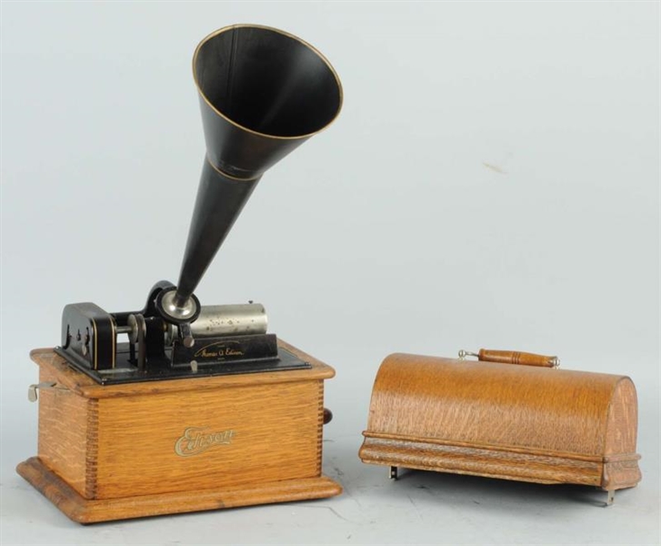EDISON PHONOGRAPH WITH HORN                       