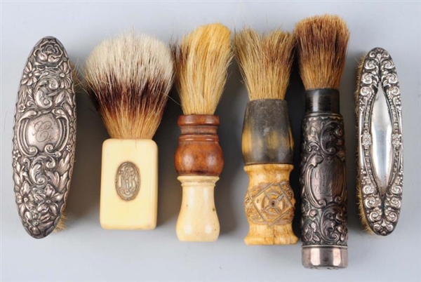 LOT OF 6: BARBER BRUSHES.                         