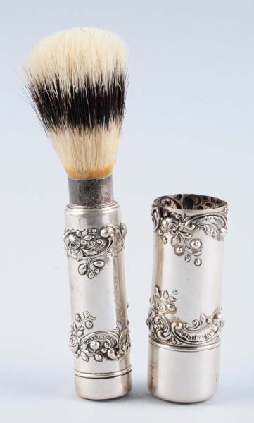 LOT OF 2: STERLING BARBER BRUSH POWDER CANISTERS. 