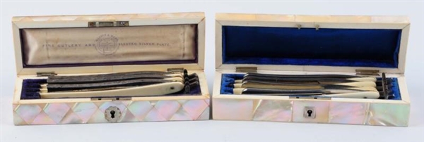 LOT OF 2: M.O.P CASES WITH IVORY RAZORS.          