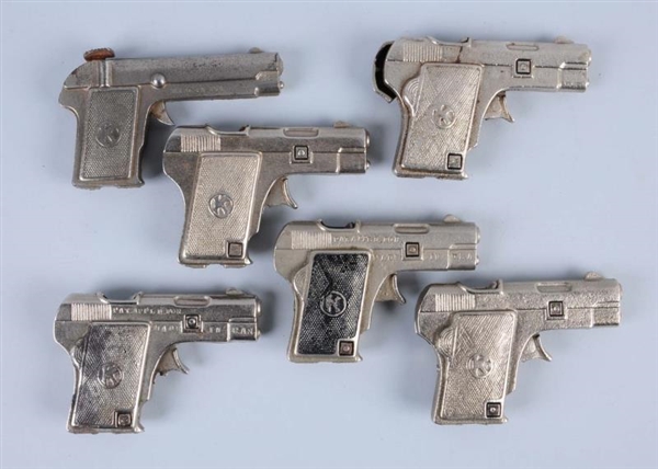 LOT OF 6: CAST IRON KILGORE CAP GUNS.             