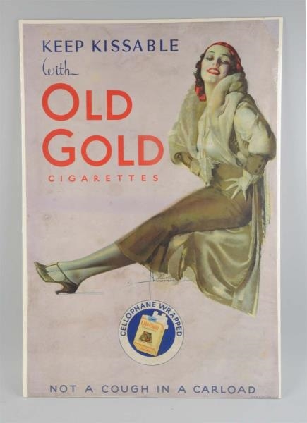 LARGE OLD GOLD 1930S PAPER POSTER.               