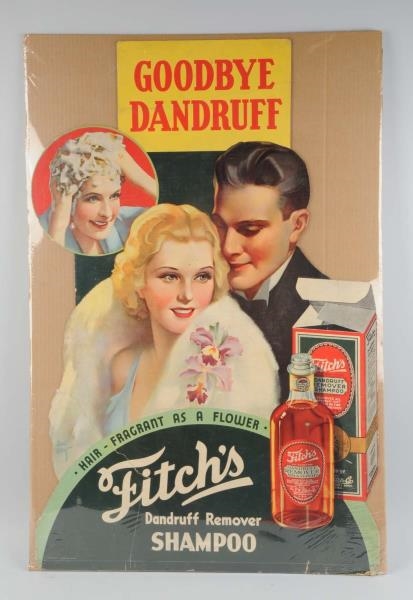FITCHS CARDBOARD CUT-OUT 1920S-30S POSTER.     