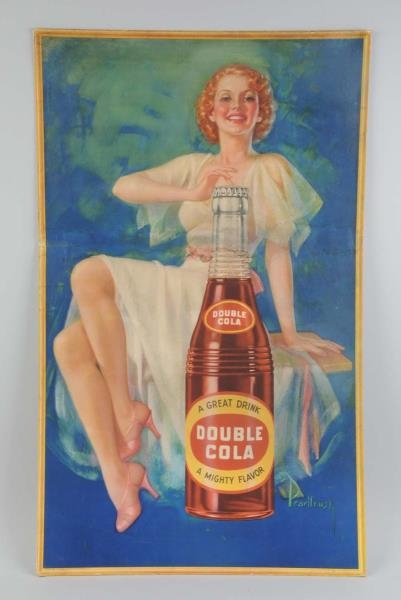 1938 DOUBLE COLA CARDBOARD POSTER.                