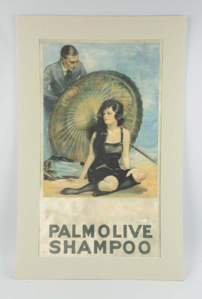 1920S PALMOLIVE SHAMPOO PAPER POSTER.            