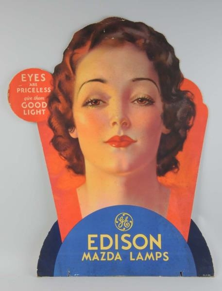 EDISON LAMPS 1920S-30S CARDBOARD STAND-UP.      