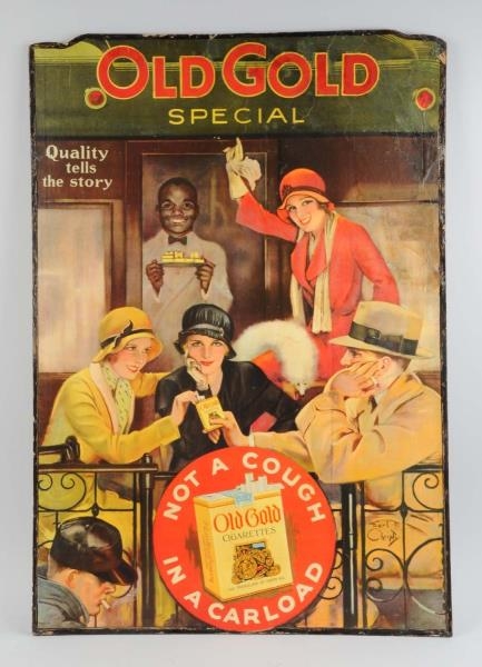 1920S-30S OLD GOLD CARDBOARD POSTER.            