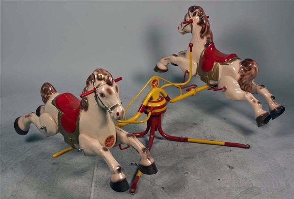 RARE MOBO MERRY GO ROUND WITH TWO HORSES.         