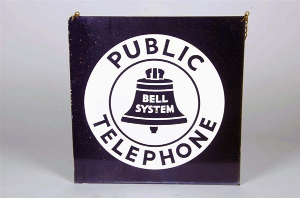 PUBLIC TELEPHONE BELL SYSTEM PORCELAIN SIGN       