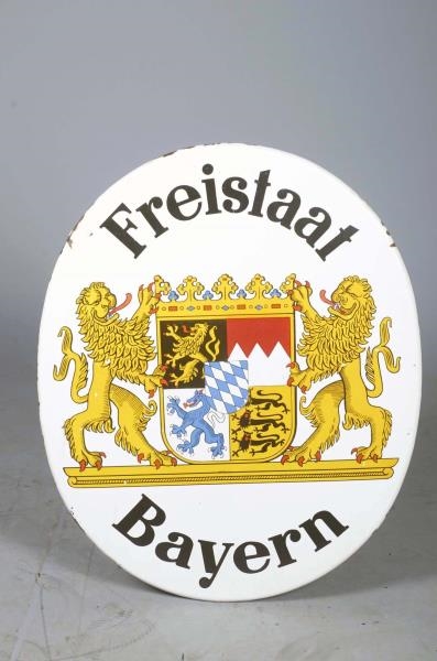 FREISTAAT BAYERN SINGLE-SIDED PORCELAIN SIGN      