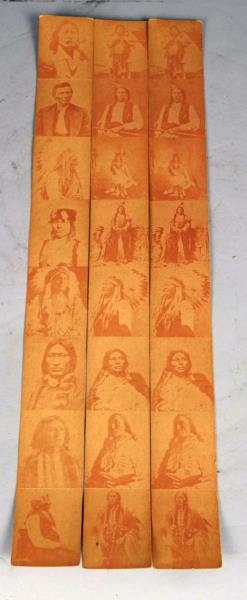 LOT OF 3 STRIPS OF UNCUT INDIAN CARDS             