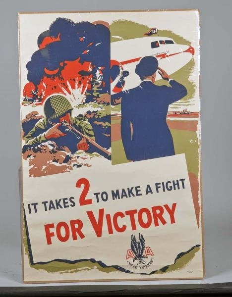 AMERICAN AIRLINES WORLD WAR II LITHO. POSTER      