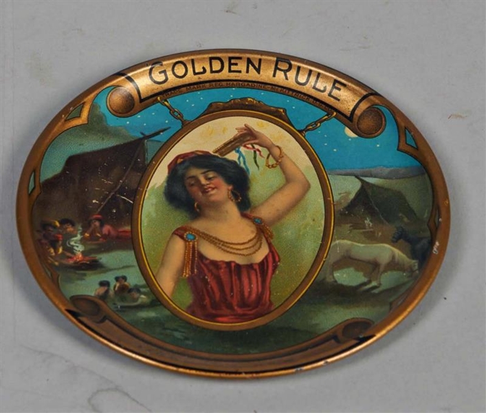 GOLDEN RULE TIN ADVERTISING TIP TRAY.             