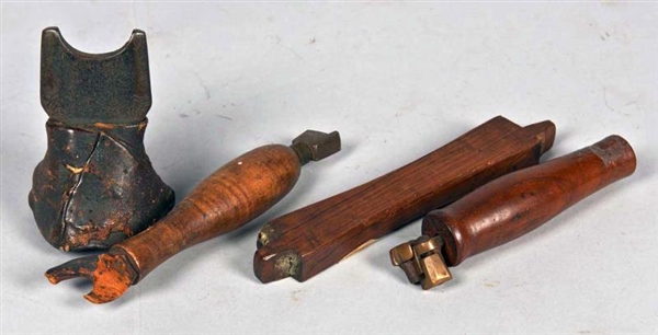 LOT OF 4: ANTIQUE SADDLEMAKERS TOOLS             