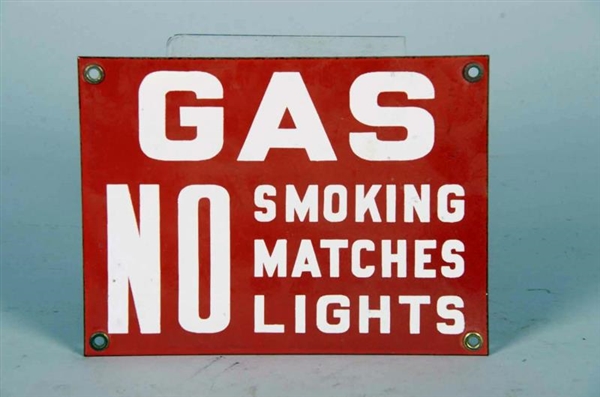 NO SMOKING PORCELAIN GAS STATION SIGN.            