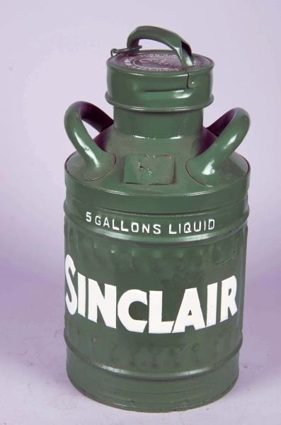 SINCLAIR ENISCO FIVE GALLON EMBOSSED OIL CAN.     