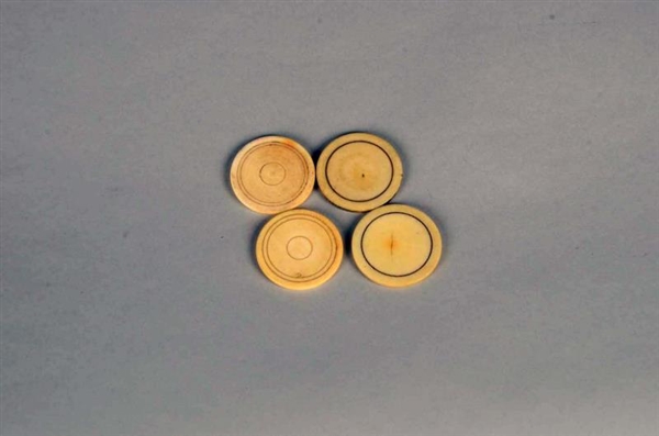 LOT OF 4: EARLY IVORY GAMING CHIPS.               