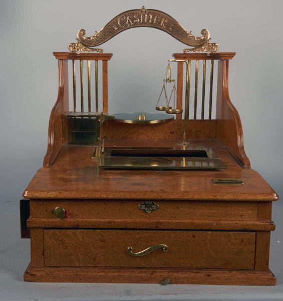 EARLY WOOD CASHIER CASH REGISTER CO. COUNTERTOP M 