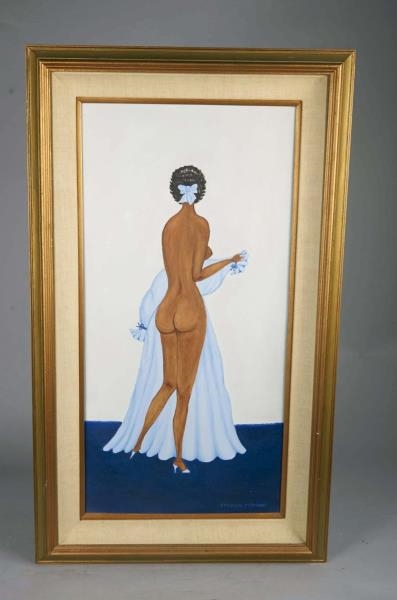 ELEANOR FREDIANI "LADY IN BLUE" OIL PAINTING      