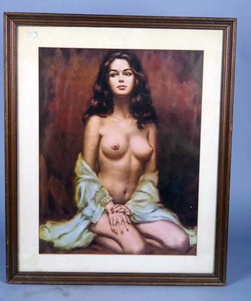 LARRY GARRISON VINCENT NUDE WOMAN PRINT IN FRAME  