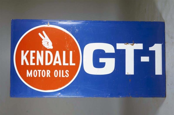 KENDALL MOTOR OIL EMBOSSED TIN ADVERTISEMENT SIGN 
