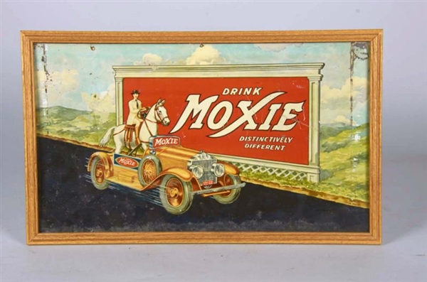 MOXIE METAL ADVERTISEMENT SIGN IN FRAME           