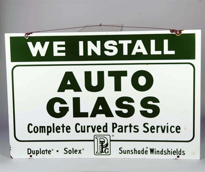 PPG "WE INSTALL AUTO GLASS" PORCELAIN SIGN        