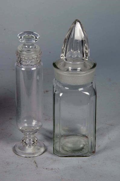 LOT OF 2: CLEAR GLASS COUNTERTOP CANDY JARS       